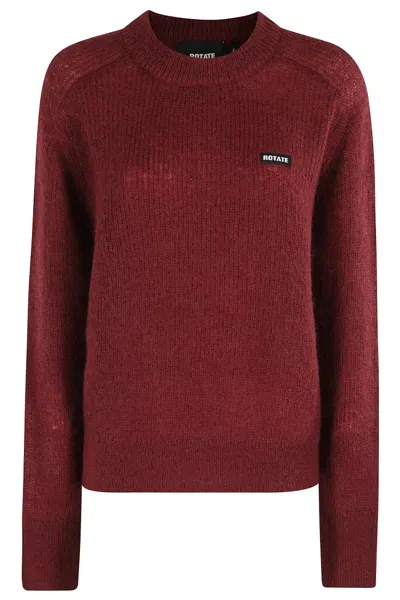 Rotate Birger Christensen Rotate Lightweight Knit Logo Sweater In Red