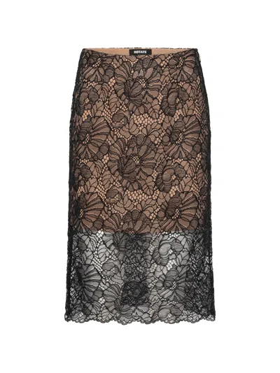Rotate Birger Christensen Rotate Lined Mini Zip Closure Skirt Size 34 In Brown