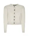 Rotate Birger Christensen Rotate Logo Button-front Knit Cardigan In Wind Chime Grey