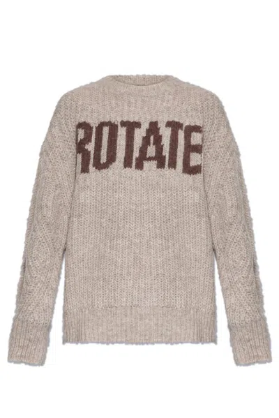 Rotate Birger Christensen Rotate Logo Chunky Knit Sweater In Grey