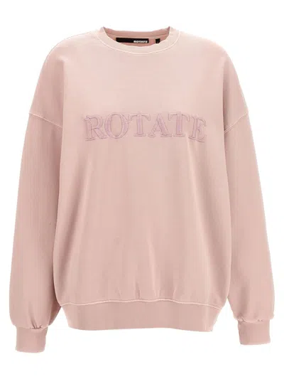 Rotate Birger Christensen Rotate Logo Embroidered Crewneck Sweatshirt In Pink