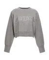 Rotate Birger Christensen Rotate Cropped Sweater With Rhinestone Studded Logo In Gray