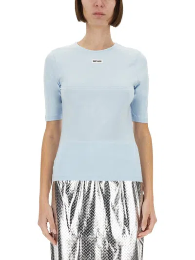 Rotate Birger Christensen Rotate Logo Embellished T Shirt In Blue
