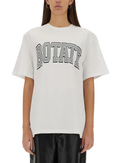 Rotate Birger Christensen Rotate Logo Emblem Casual Top In White