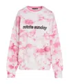 Rotate Birger Christensen Iris Tie-dyed Embroidered Cotton-fleece Sweatshirt In Pink