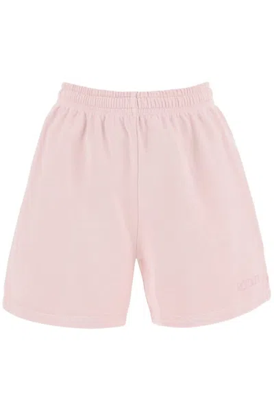 Rotate Birger Christensen Rotate Logo Embroidered Elasticated Shorts In Pink