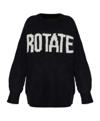 Rotate Birger Christensen Rotate Logo Knit Sweater In Black