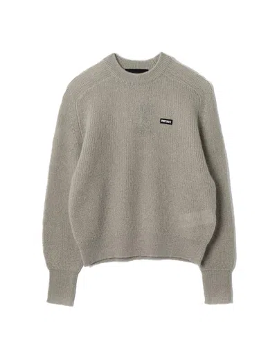 Rotate Birger Christensen Rotate Logo Patch Knit Sweater In Gray