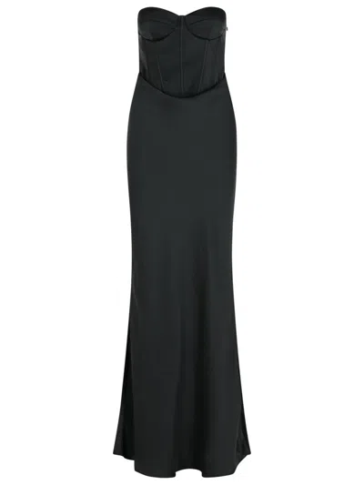 ROTATE BIRGER CHRISTENSEN ROTATE LONG DRESS IN BLACK POLYESTER