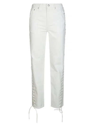 Rotate Birger Christensen Rotate Loose Fit Laced Jeans In White