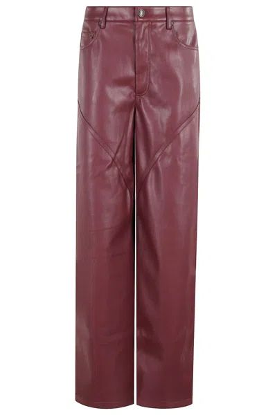 Rotate Birger Christensen Rotate Mid-waisted Piping Pants In Brown