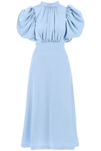 Rotate Birger Christensen Rotate Midi Satin Dress With Balloon Sleeves Women