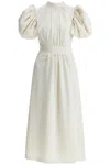 Rotate Birger Christensen Rotate Midi Satin Dress With Puff Sleeves Women