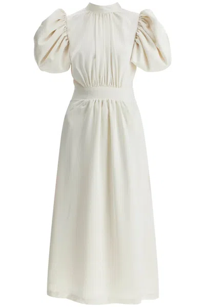 Rotate Birger Christensen Rotate Midi Satin Dress With Puff Sleeves Women