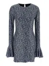 Rotate Birger Christensen Rotate Mini Blue Backless Dress With All-over Sequins Woman In Blue