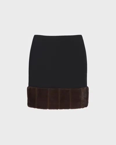 Rotate Birger Christensen Rotate Mini Faux Fur Skirt Svart In Black