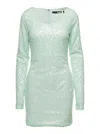Rotate Birger Christensen Rotate Mini Green Dress With All-over Sequins In Recycled Fabric In Multicolor