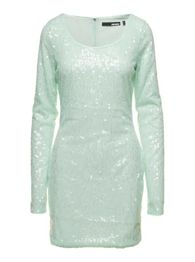 Rotate Birger Christensen Rotate Mini Green Dress With All-over Sequins In Recycled Fabric