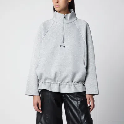 Rotate Birger Christensen Rotate Mini Half-zip Scuba Jacket In Grey