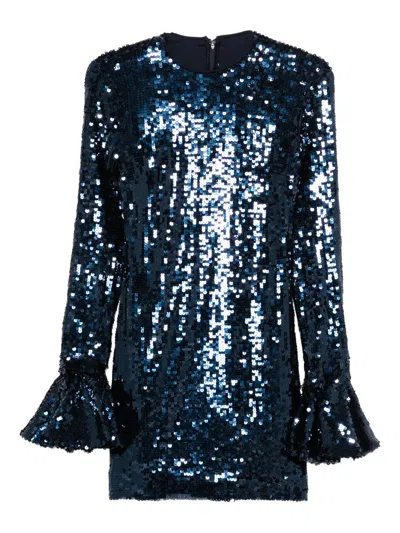 Rotate Birger Christensen Rotate Birgerchristensen Sequins Mini Dress In Blue