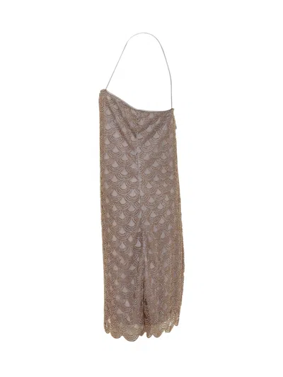 Rotate Birger Christensen Rotate Mini Suit With Fluid Pattern In Gull Gray