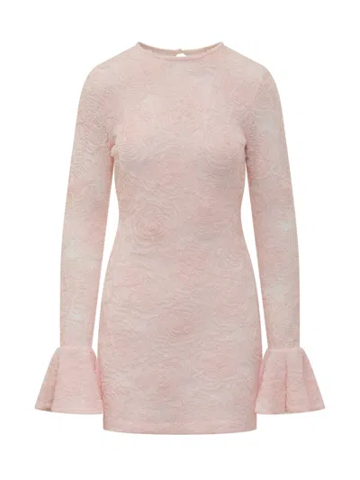 Rotate Birger Christensen Rotate Mini Tulle Suit With Sleeves In Pink
