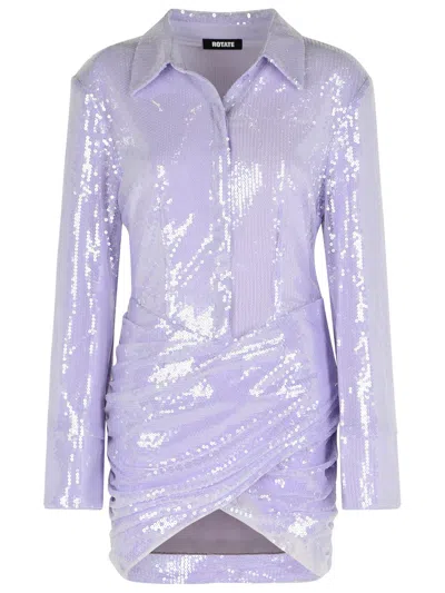 Rotate Birger Christensen Rotate Misty Lilac Polyester Sequined Mini Dress In Purple