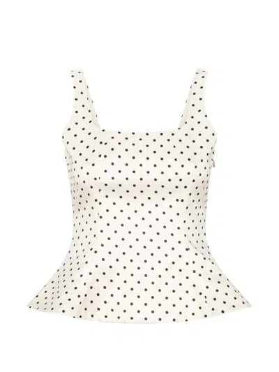 Rotate Birger Christensen Rotate Modern Square Neck Top With Adjustable Straps - Women's Size 34 In White