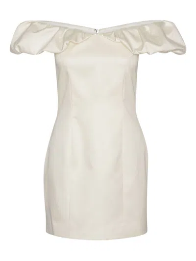 Rotate Birger Christensen Rotate Off-shoulder Mini Dress With Ruched Detailing In Multi