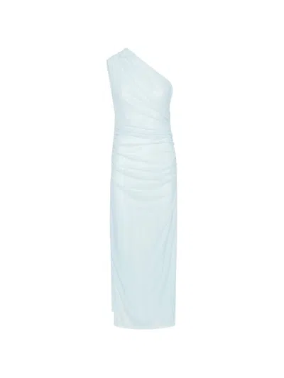 Rotate Birger Christensen Rotate One-shoulder Mini Fitted Dress With Draped Bust And Waist In Multi