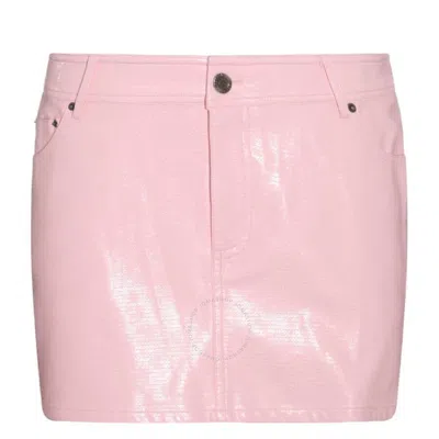 ROTATE BIRGER CHRISTENSEN ROTATE ORCHID PINK EMBOSSED SEQUIN MINI SKIRT