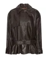 Rotate Birger Christensen Rotate Oversized Biker Jacket In Brown