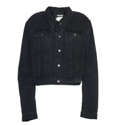 Rotate Birger Christensen Rotate Oversized Denim Jacket With Sparkling Shoulder Embellishments