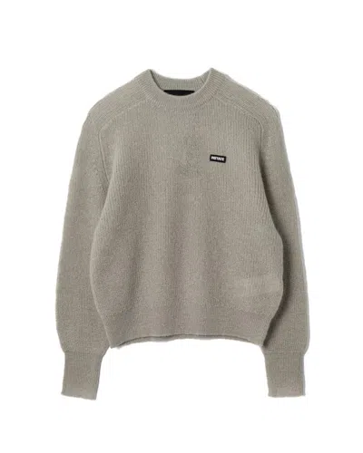 Rotate Birger Christensen Rotate Oversized Knit Jumper With Logo Patch In Gray