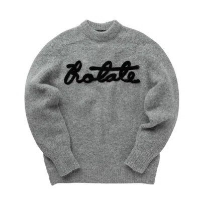 Rotate Birger Christensen Rotate Oversized Knitted Logo Jumper In Grey