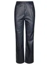 Rotate Birger Christensen Womens Sky Captain Braided-pattern Five-pockets Recycled-polyester Trouser In Blue