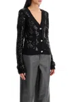 Rotate Birger Christensen Sequin-embellished Cardigan In Black