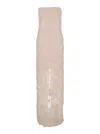 Rotate Birger Christensen Rotate Pink Off-shoulder Sleeveless Long Dress With All-over Floral Embroidey And Rear Single Slit I