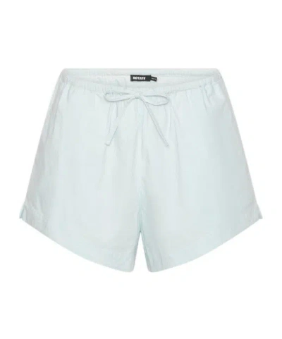 Rotate Birger Christensen Rotate Poplin Drawstring Shorts In Blue
