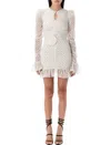 Rotate Birger Christensen Printed Long-sleeves Mini Dress In White