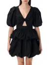 Rotate Birger Christensen Rotate Birgerchristensen Puff Sleeve Bubble Top In Black