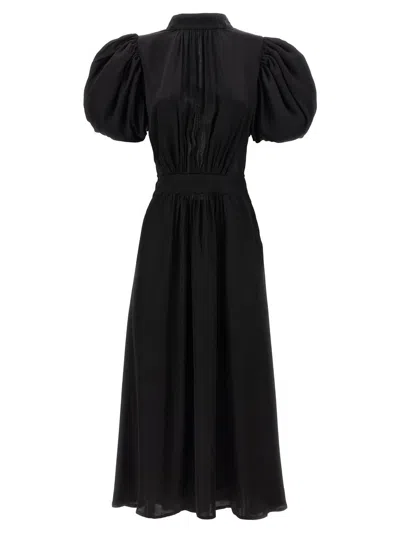Rotate Birger Christensen Dawnana Embellished Puff-sleeve Gown In Black