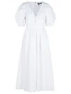 Rotate Birger Christensen Rotate Puff Sleeve Midi Dress In White
