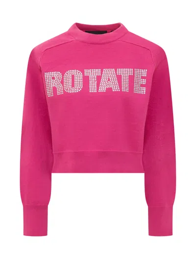 Rotate Birger Christensen Rotate Birgerchristensen Sweatshirt With Logo In Fuchsia