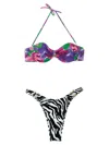 Rotate Birger Christensen Rotate X Reina Olga Soft Detailed Flower Print Bikini In Multicolor