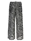 Rotate Birger Christensen Reina Olga Drawstring Trousers With Wide Leg In White/black