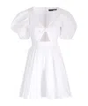 Rotate Birger Christensen Rotate Mini Dress With Balloon Sleeves And Cut Out Details In White