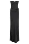 Rotate Birger Christensen Maxi Satin Dress With Corset In Black