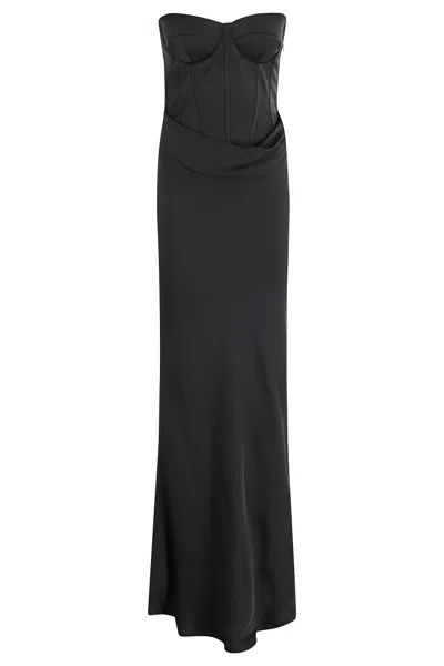 ROTATE BIRGER CHRISTENSEN ROTATE SATIN CORSET MAXI DRESS