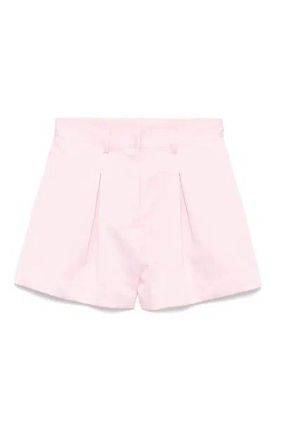 Rotate Birger Christensen Rotate Satin High-waisted Bermuda Shorts In Pink